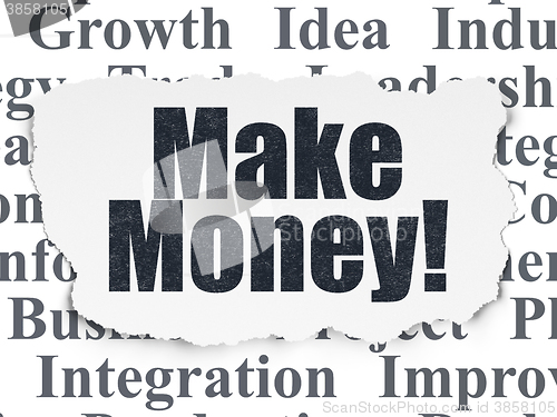 Image of Finance concept: Make Money! on Torn Paper background