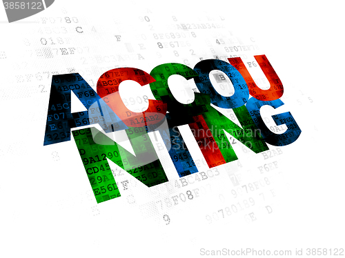 Image of Currency concept: Accounting on Digital background