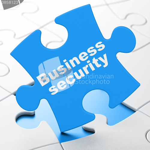 Image of Protection concept: Business Security on puzzle background