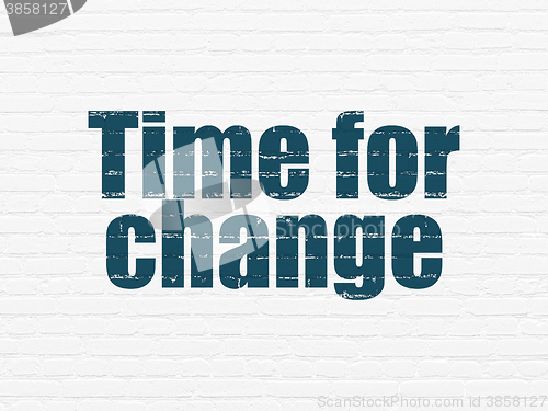 Image of Timeline concept: Time for Change on wall background