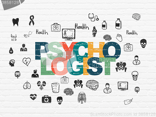 Image of Health concept: Psychologist on wall background