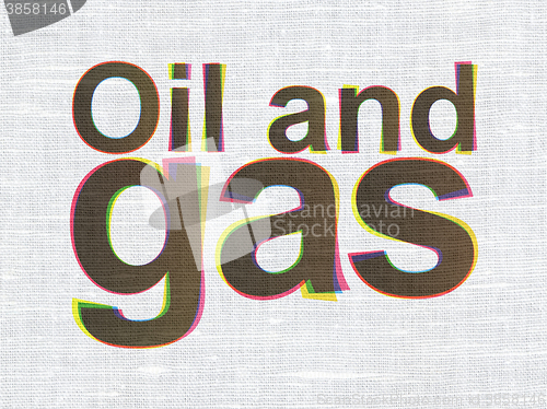 Image of Manufacuring concept: Oil and Gas on fabric texture background