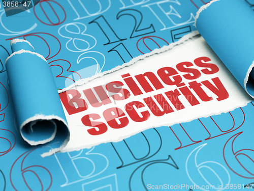 Image of Security concept: red text Business Security under the piece of  torn paper