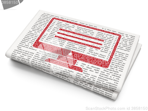 Image of Web design concept: Monitor on Newspaper background