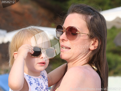 Image of Portrait of mother and her baby girl