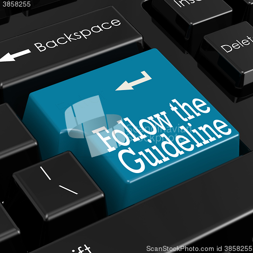 Image of Follow the Guidelines Concept. 3D Render.