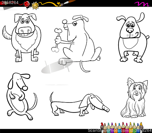 Image of dog characters coloring book