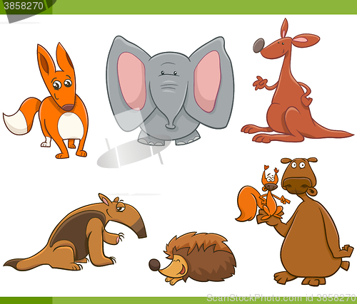 Image of cartoon wild animals set