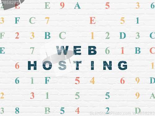 Image of Web development concept: Web Hosting on wall background