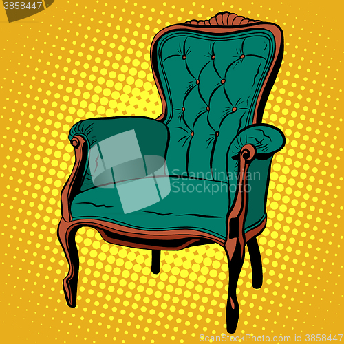 Image of Green soft chair furniture armchair vector