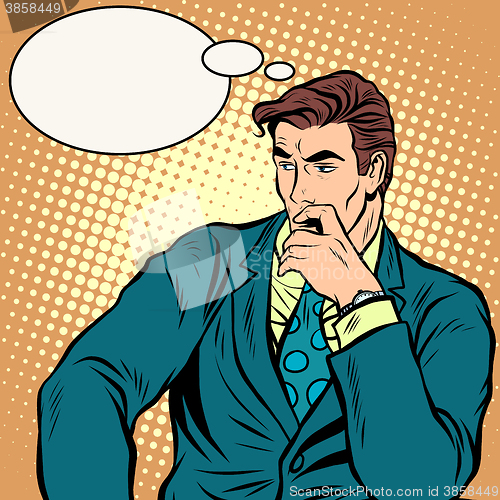 Image of The businessman thinks business vector