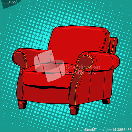 Image of Red armchair furniture vector