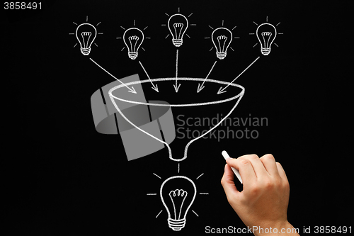 Image of Teamwork Light Bulbs Funnel Concept