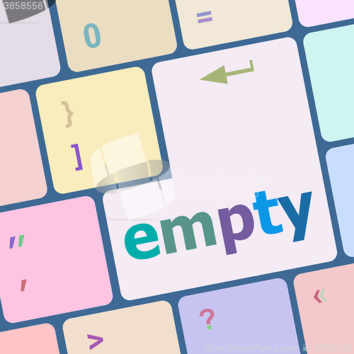 Image of empty button on computer pc keyboard key vector illustration