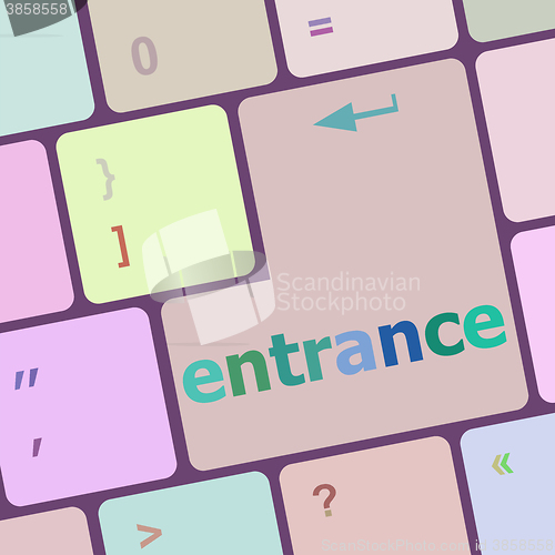 Image of entrance button on computer pc keyboard key vector illustration