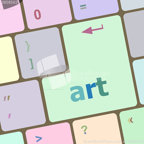 Image of art button on computer keyboard key vector illustration