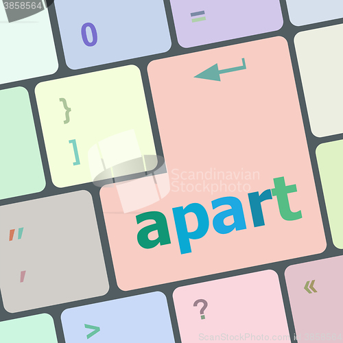 Image of computer keyboard with the print Apat It on a button vector illustration