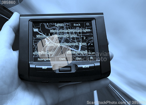 Image of GPS in a man hand.