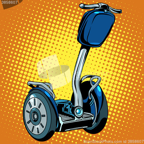 Image of Abstract electric scooter with flashlight segway