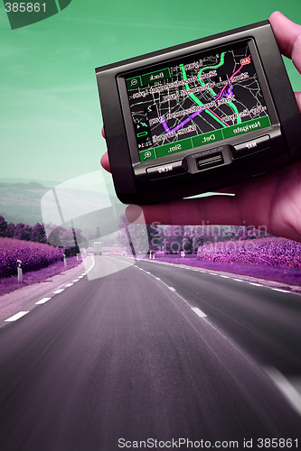 Image of GPS in a man hand.