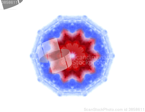 Image of Bright abstract blue and red watercolor shape