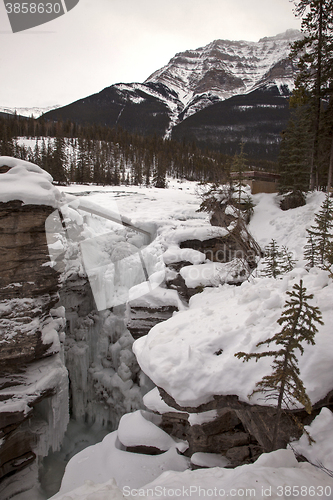 Image of Athabasca Falls in Winter