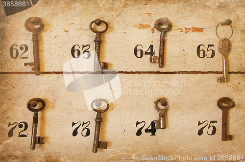 Image of Vintage keys with numbers