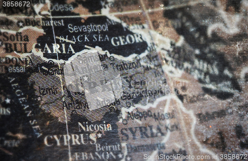 Image of Turkey map on vintage crack paper background