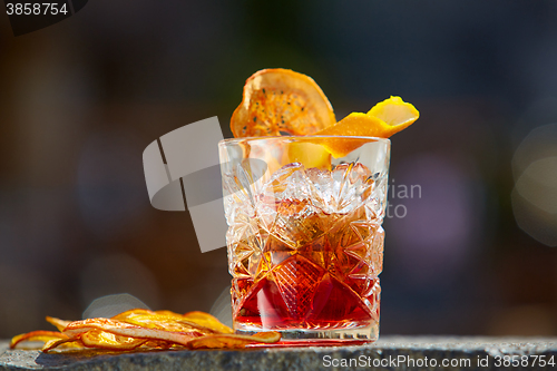 Image of Old fashioned cocktail. Negroni