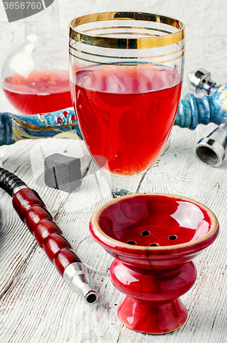 Image of Hookah and wine