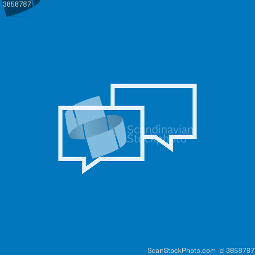 Image of Speech squares line icon.