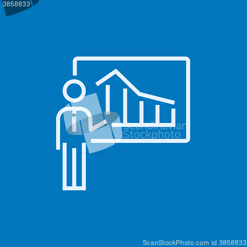 Image of Businessman with infographic line icon.