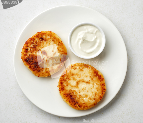 Image of freshly baked cottage cheese pancakes