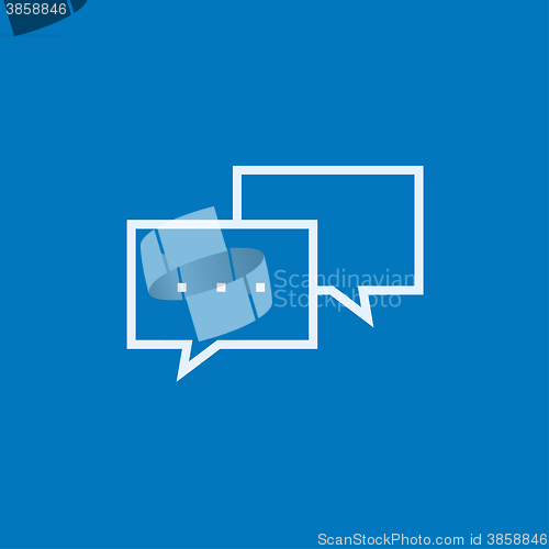 Image of Speech squares line icon.