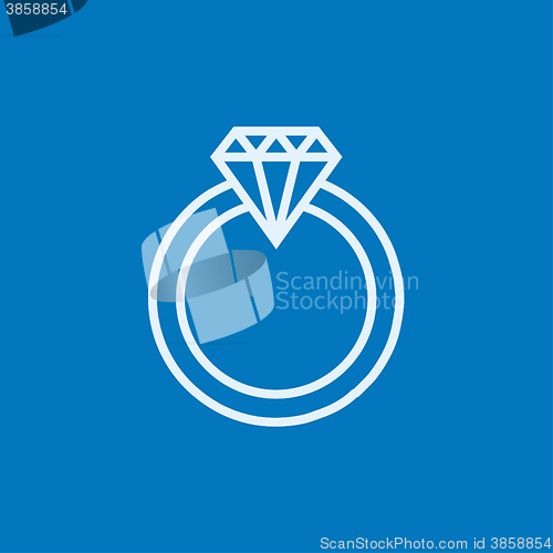 Image of Diamond ring line icon.