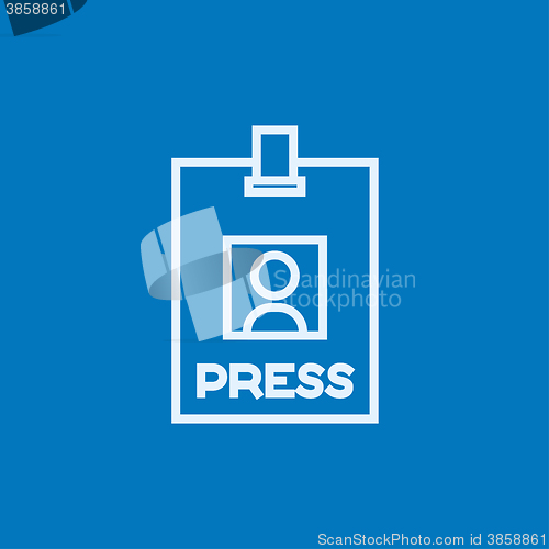 Image of Press pass ID card line icon.