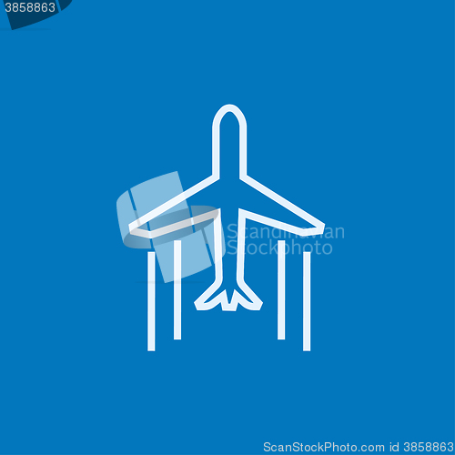 Image of Cargo plane line icon.