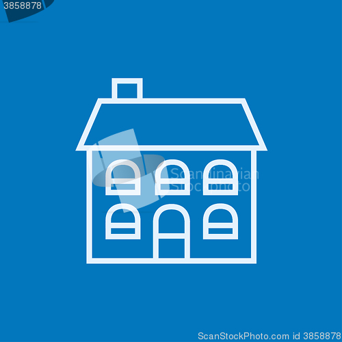 Image of Two storey detached house line icon.