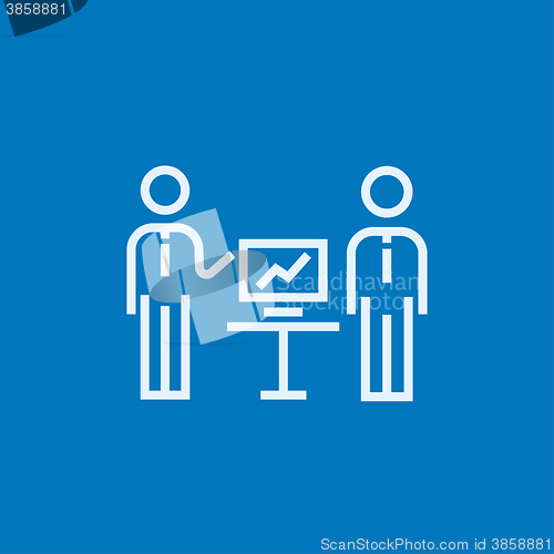 Image of Business presentation line icon.