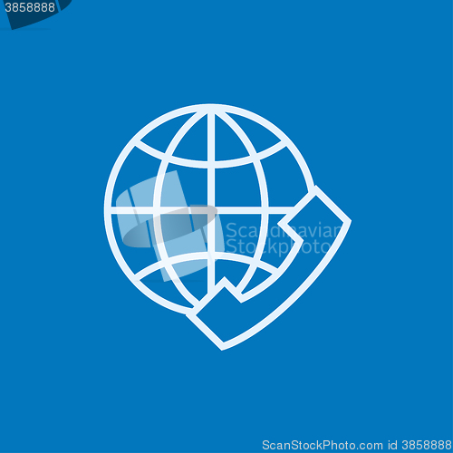 Image of Global communications line icon.