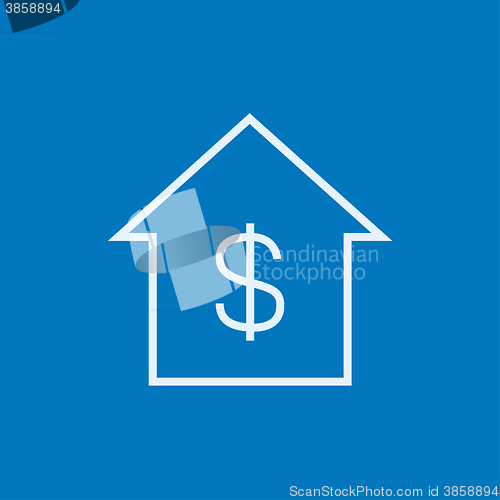 Image of House with dollar symbol line icon.