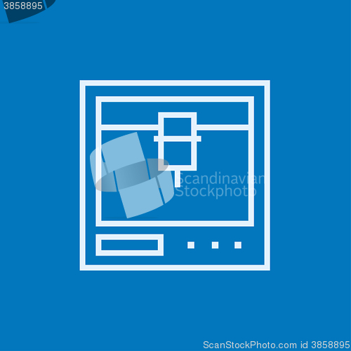 Image of Tree D printing line icon.