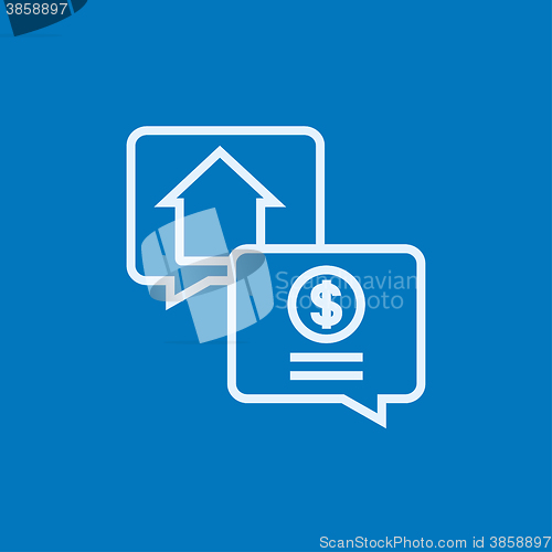 Image of Real estate transaction line icon.