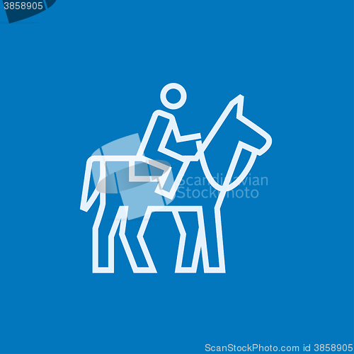 Image of Horse riding line icon.