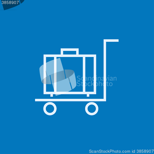 Image of Luggage on trolley line icon.