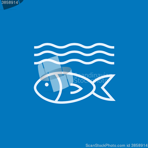 Image of Fish under water line icon.