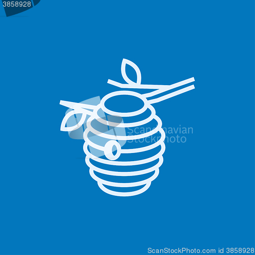 Image of Bee hive line icon.