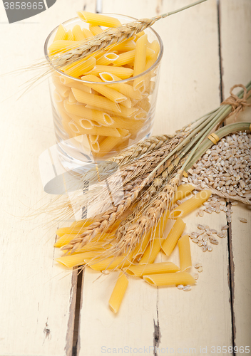 Image of Italian pasta penne with wheat