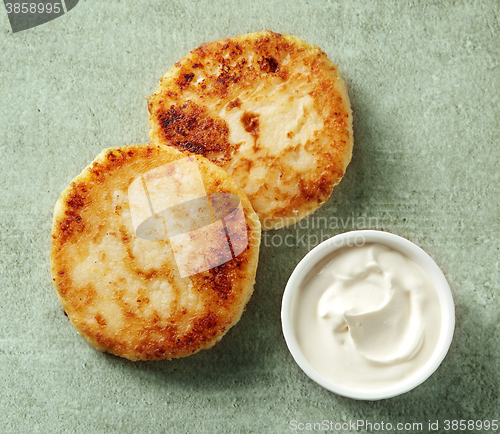 Image of freshly baked cottage cheese pancakes