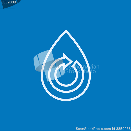 Image of Water drop with circular arrow line icon.